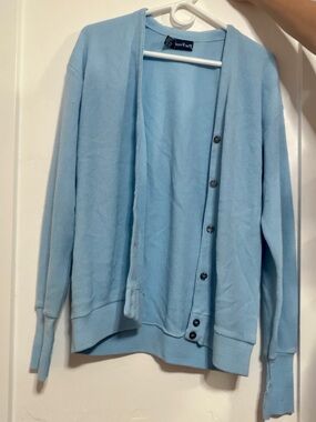 Par Four Powder Blue Button-Front Women’s Cardigan Golf Sweater